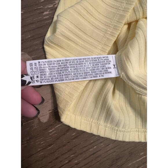 Forever 21 Butter Pastel Yellow Mini Halter Dress Bodycon NWT Ribbed SMALL - Picture 9 of 11